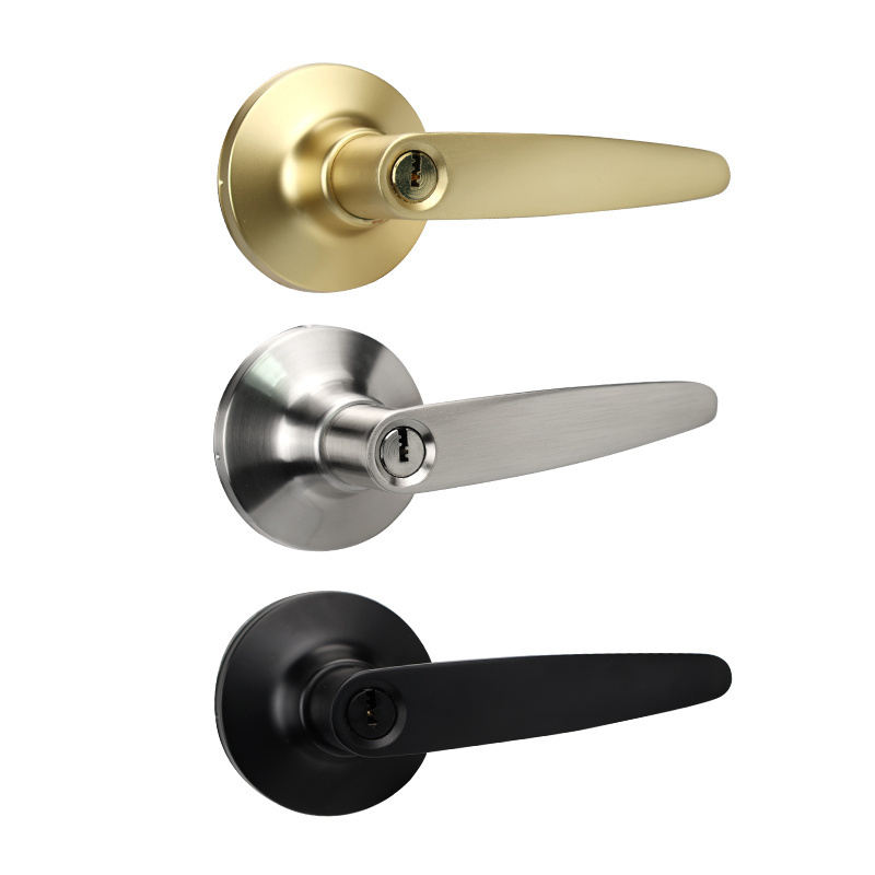 New design Gold Color Solid door lever handle lock set swing entry privacy lockset Zinc Alloy leverset door handle lock