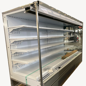 Hugecool commercial display freezer supermarket  multideck open chiller air curtain refrigerator for meat vegetable fruits