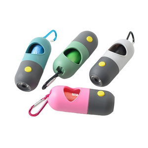 Hot Selling New Style Dog Poop Bag Dispenser With Flashlight And Garbage Bag For Leash Holder