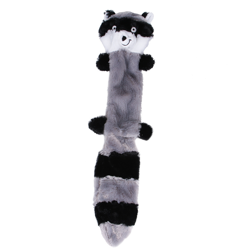 Skinny Peltz No Stuffing Squeaky Plush Dog Toy, Fox, Raccoon, and Squirrel Dog Puzzle Toy Pet Sounding Toys