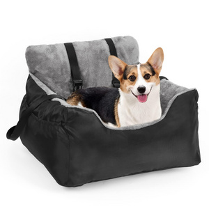 Detachable and Washable cotton pet car seat for small dogs and cats kitten puppy with Storage Pockets