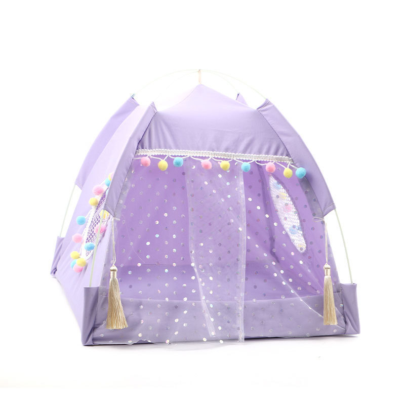 Pet Tipi Cat House Bed Tent, Small dog Cat Cottage Tent for Pets pop up Dog Tent