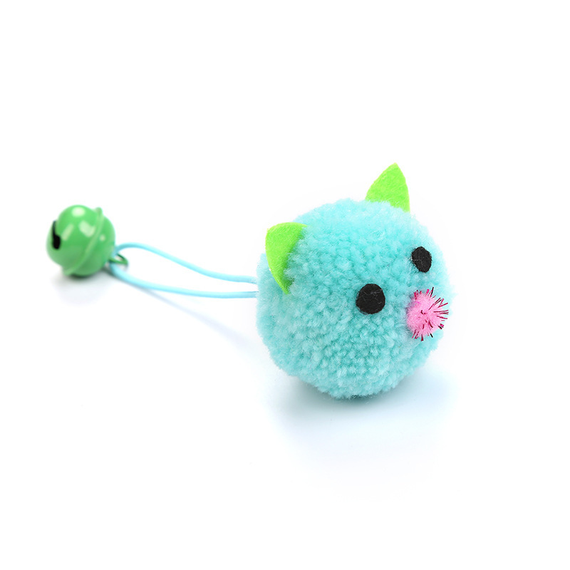 New Cat Toys Plush Mouse Head Shape Bell Toys Funny Cat Colorful Plush Mouse Pet Collars Pet Supplies Hot Sale