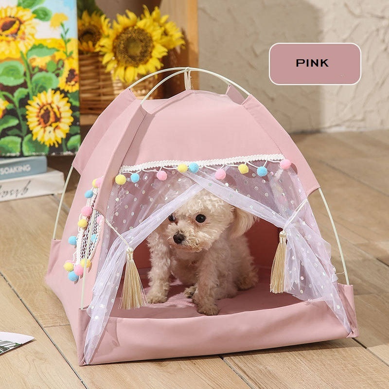 Pet Tipi Cat House Bed Tent, Small dog Cat Cottage Tent for Pets pop up Dog Tent