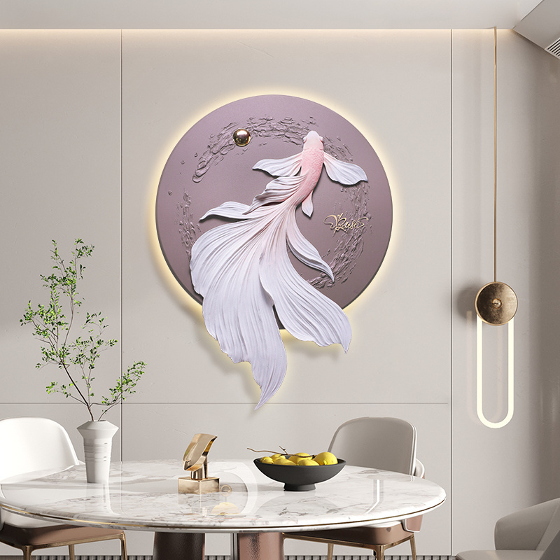 Relife 2023 New new Chinese Style  living room background wall decoration painting high-grade atmosphere Resin  3d decoration