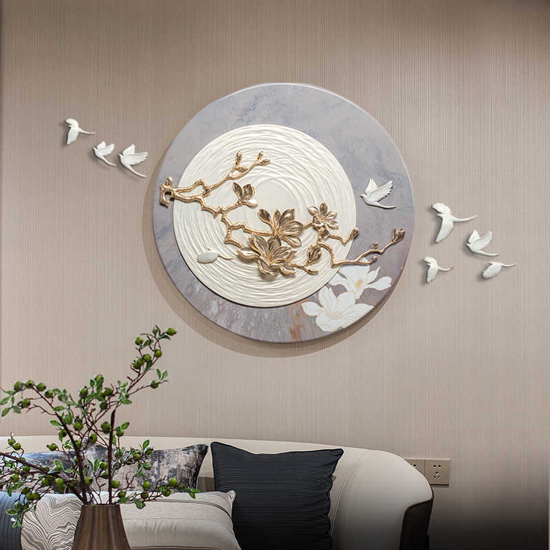 Luxury Resin Wall Art Decor Bedroom Flowers Bird Design Accessories Wall Decoration For Living Room