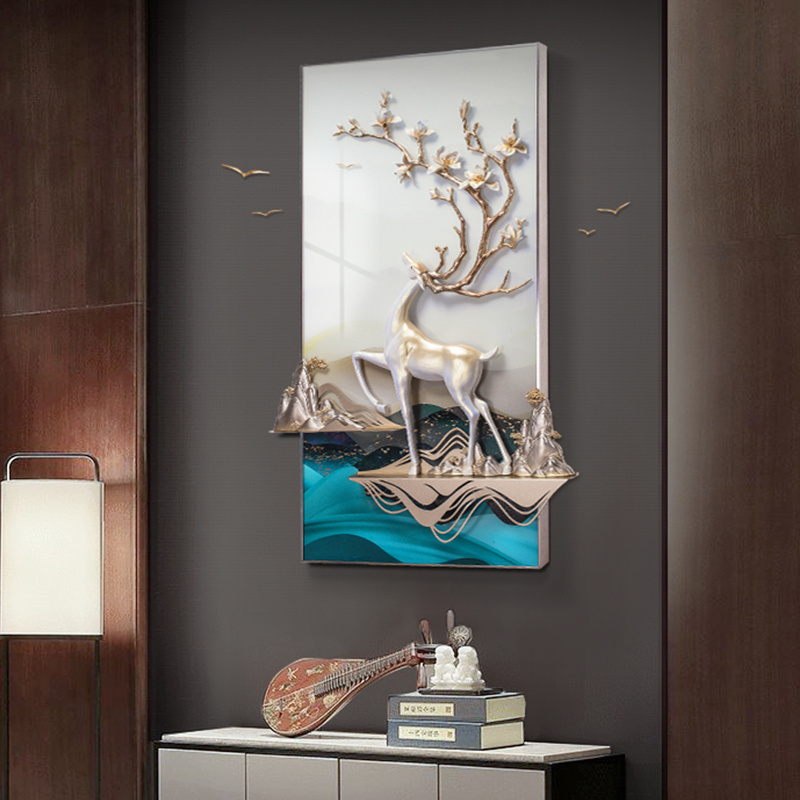 Top Sale Home Decor 3D Resin Painting Deer Wall Art 3D Wall Painting For Living Room