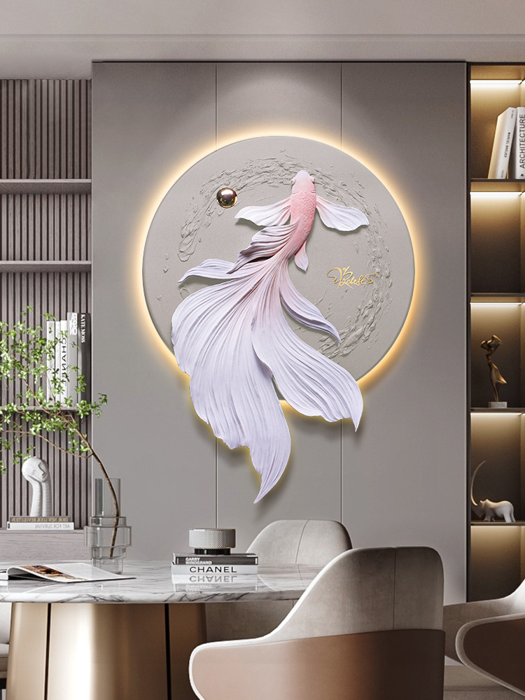 Relife 2023 New new Chinese Style  living room background wall decoration painting high-grade atmosphere Resin  3d decoration