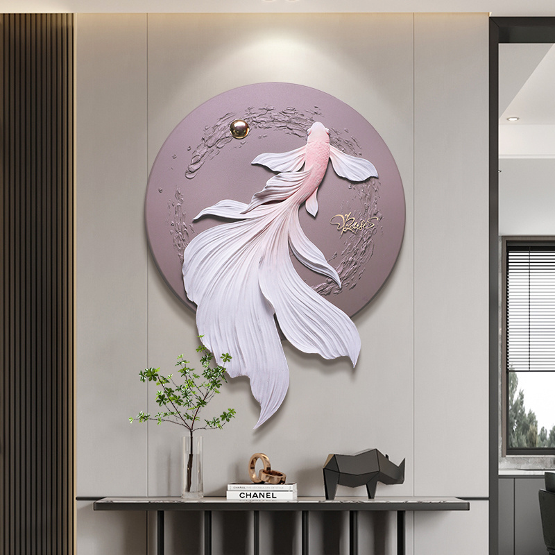 Relife 2023 New new Chinese Style  living room background wall decoration painting high-grade atmosphere Resin  3d decoration