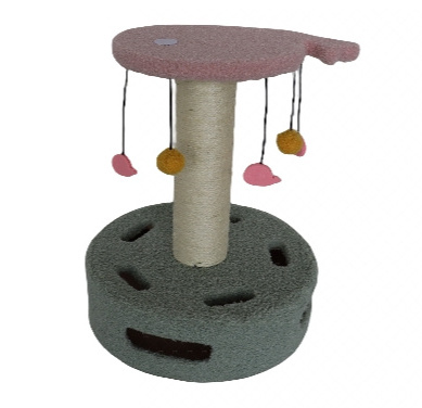 Relipet simple cat trees scratcher hanging plush balls wooden cat hammock pet toys play house small cat Scratching post tree