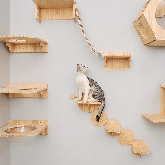 Relipet RLA045 Hot Sale Solid Wood Wall Mounted Cat Scratcher Cat Hammock Window