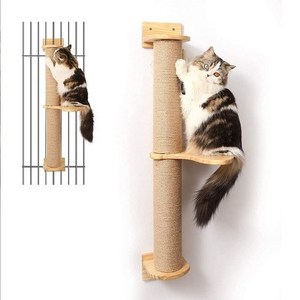 Relipet RLA079 Cat Activity Tree with Scratching Posts Wall Mounted Jute Scratcher Pine Hammock