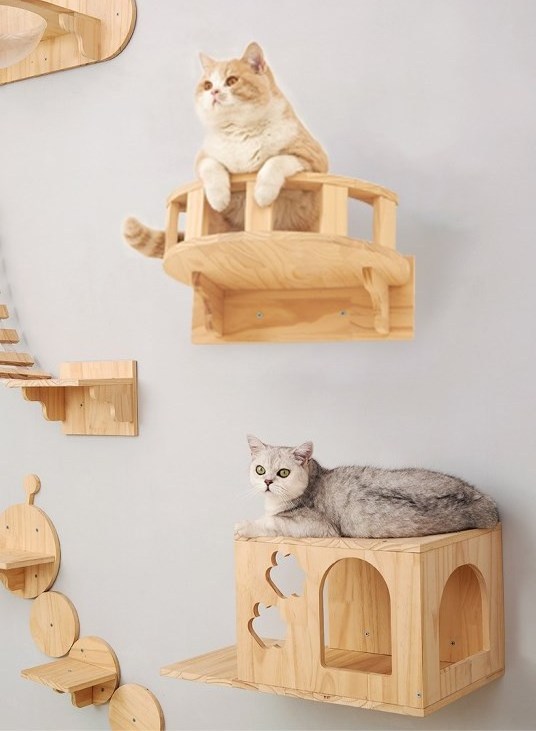 Relipet RLA045 Hot Sale Solid Wood Cat shelf Wall Products Cat Hammock