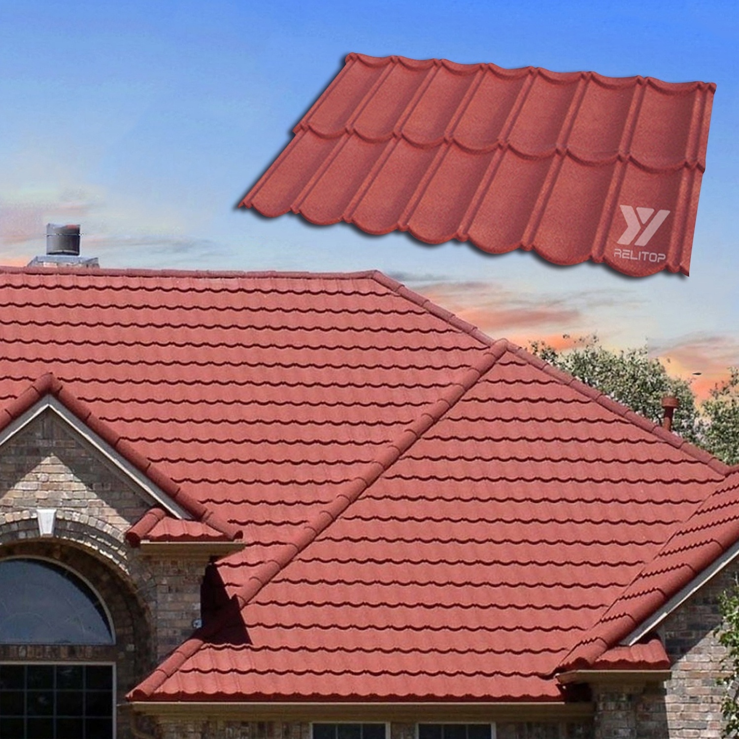 RELITOP Hot Sale Corrugated Stone Coated Roofing Tile