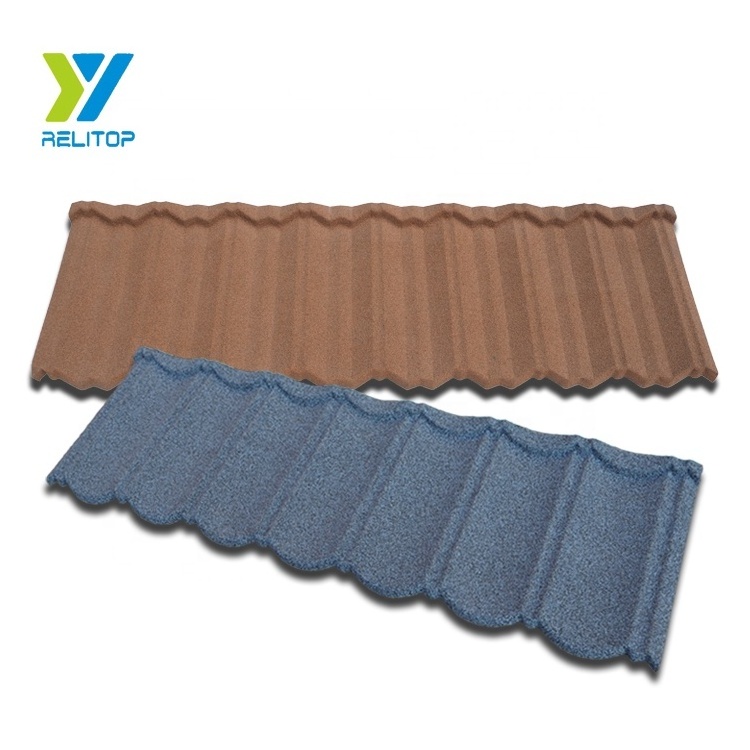 Flat roofing shingle Sheets Colorful stone coated metal roofing tile for Ghana Prices