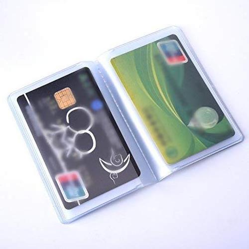 Plastic Wallet Insert Credit Card Holder with 10 Page 20 Slots and 10 Page 10 Slots ID Card Holder, Transparent