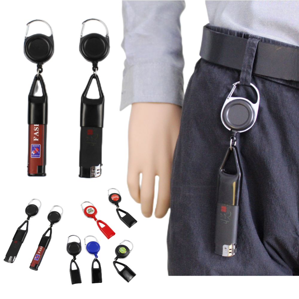 Bestom  Custom Retractable Keychain Badge Reels Lighter Clipper Pen Holder  with Belt Clip for Outdoor Activiry Accessories