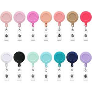 Retractable Badge Reel Mixed Solid Color Nurse ID Badge Holder with Swivel Alligator Clip