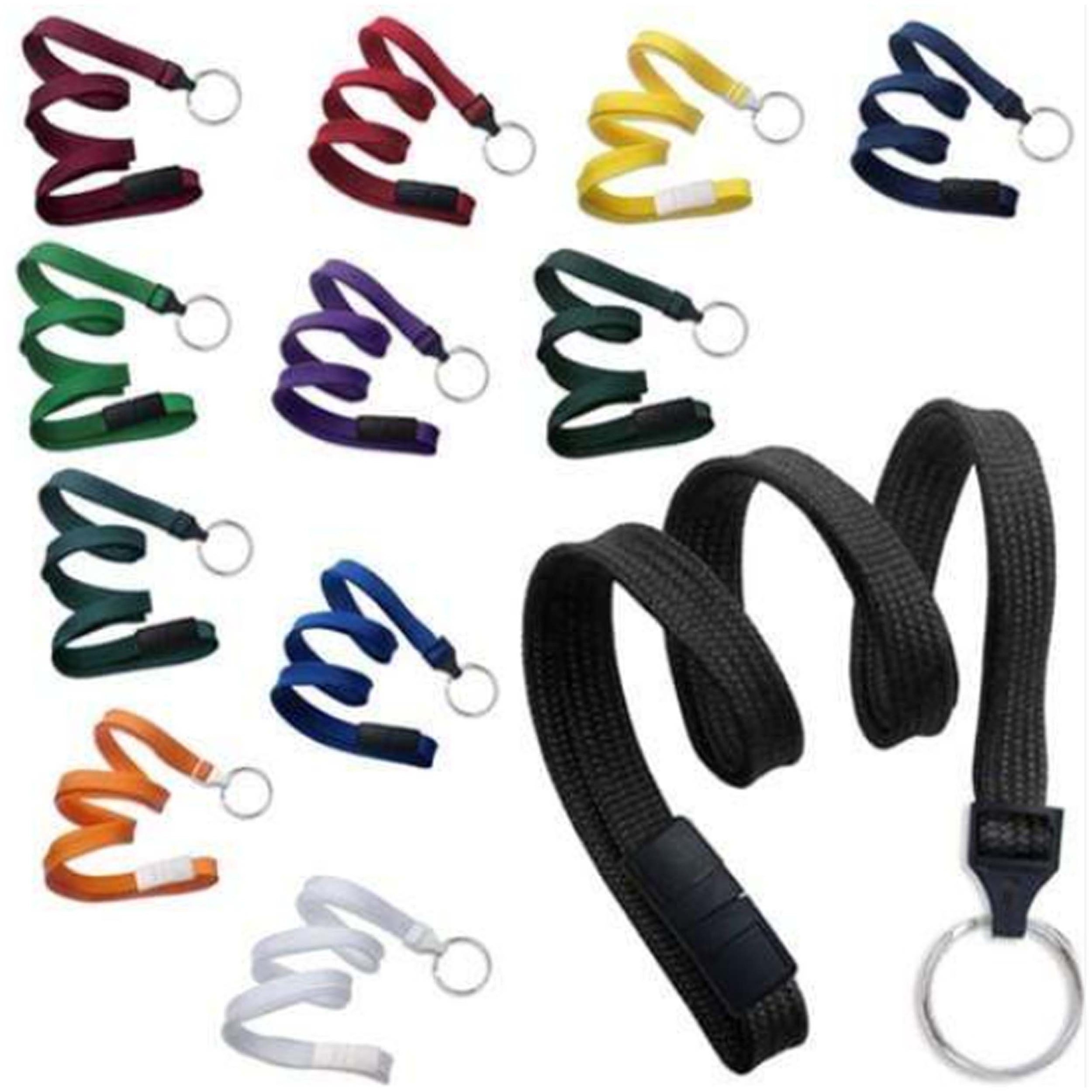 Bestom Polyester Lanyard 10mm Breakaway Blank Lanyards with Metal Key Chain Split Ring for ID Badge Holder Lanyard