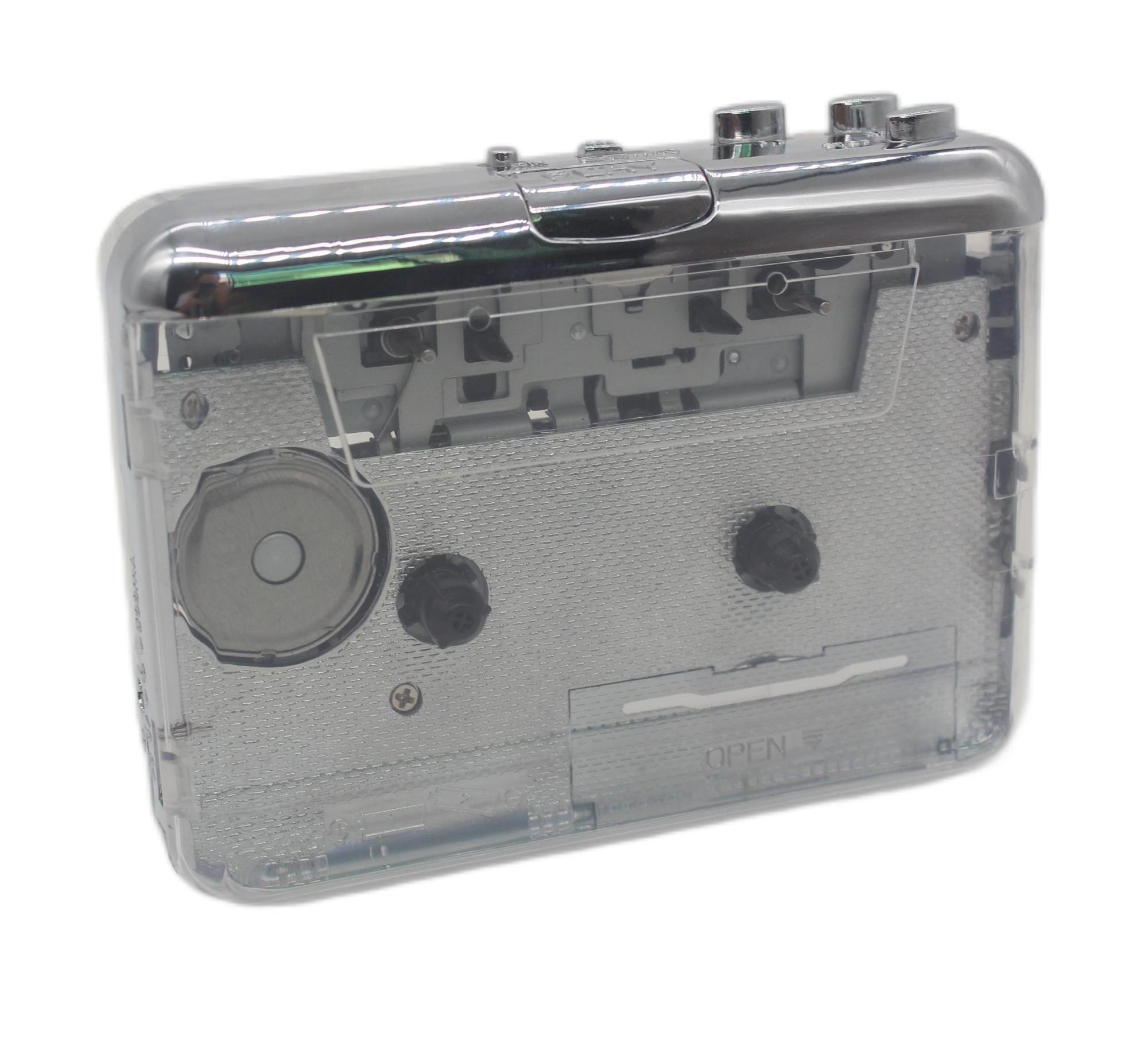 Newly Designed Transparent Cassette Player Portable Tape Player Captures MP3 Audio Music via type-c