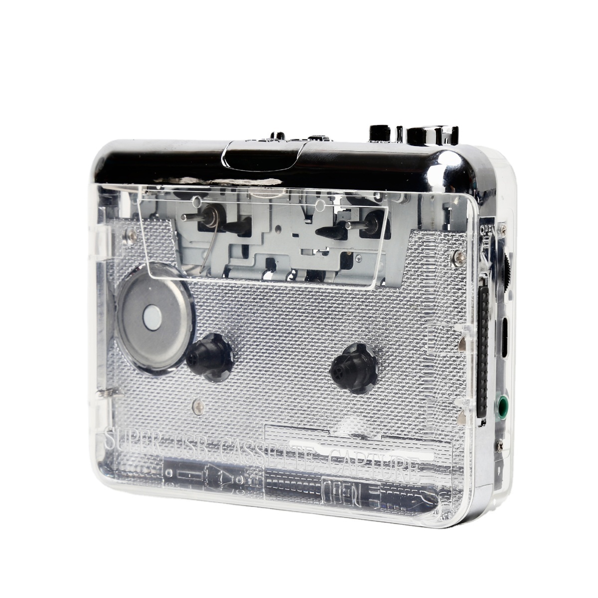 Mini Transparent Cassette Tape Record Player Convert Tape to MP3 Converter Stereo Walkman