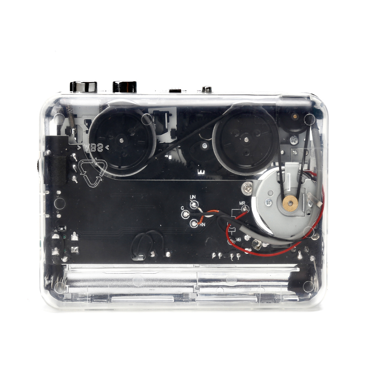 Mini Transparent Cassette Tape Record Player Convert Tape to MP3 Converter Stereo Walkman