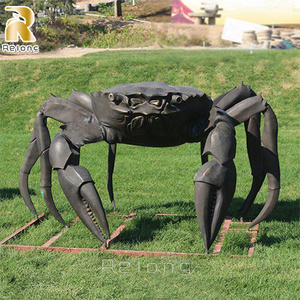 Modern Design Life Size Decor Home Garden Park Outdoor Decor Bronze Crab Statue For Sale