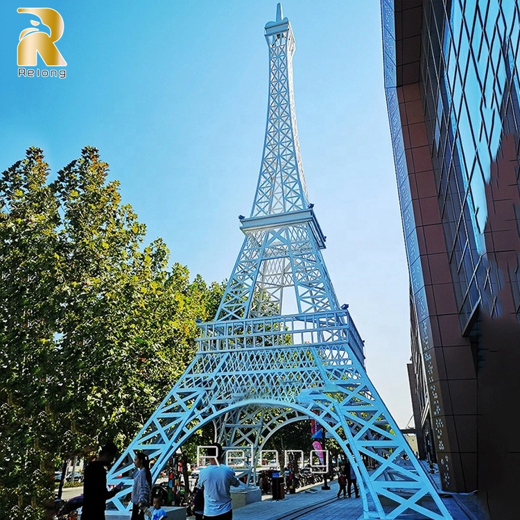 Custom Size Outdoor Park Decor Metal Stainless Steel Eiffel Tower Sculpture