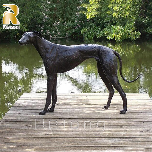 New Design Outdoor Garden Decor Bronze Life Size Greyhound Dog Statue Sculpture for sale