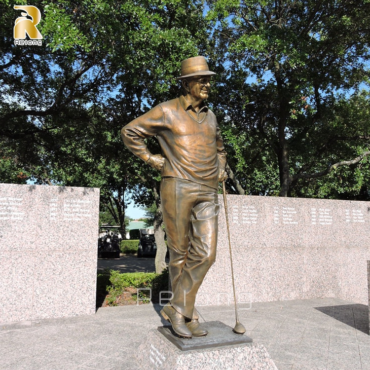 Custom High Quality Bronze Golf Sculptures Life Size Sports Statue for Outdoor