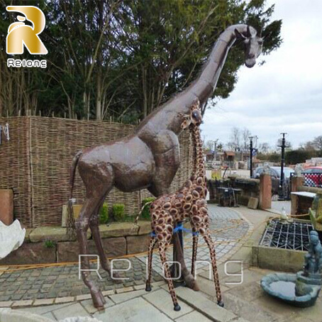 Large Outdoor Garden Decor Life Size Cast Animal Bronze Giraffe Sculpture Statues For Sale