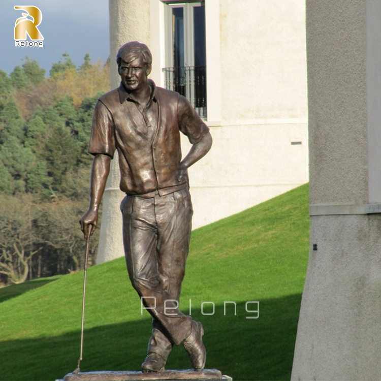 Custom High Quality Bronze Golf Sculptures Life Size Sports Statue for Outdoor