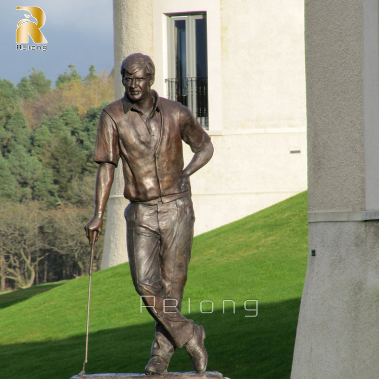 Outdoor Metal Ornaments Hot Sale Sport Bronze Statue Life Size Sculpture Golf Statue