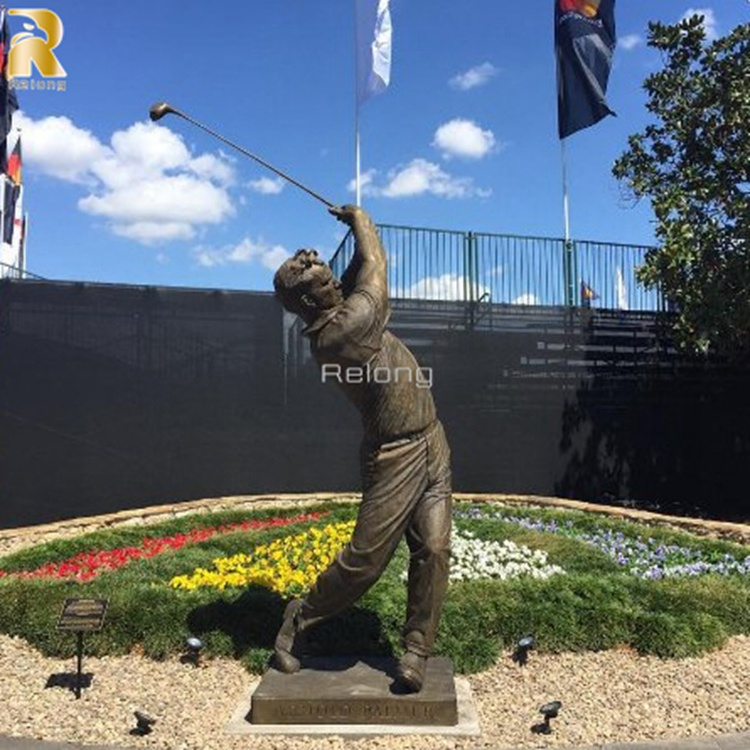 Custom High Quality Bronze Golf Sculptures Life Size Sports Statue for Outdoor