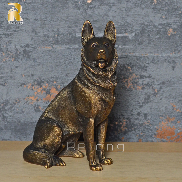 Life Size Customized Animal Sculptures Bronze Dog Statue of German Shepherd