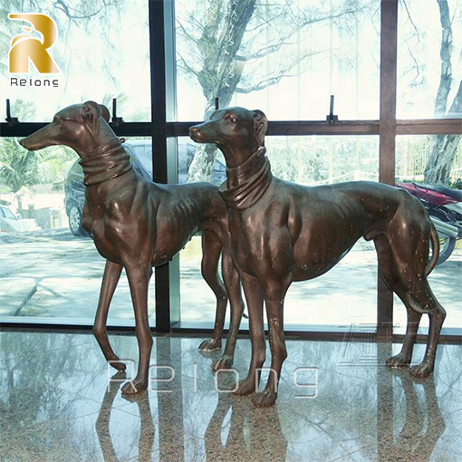 New Design Outdoor Garden Decor Bronze Life Size Greyhound Dog Statue Sculpture for sale