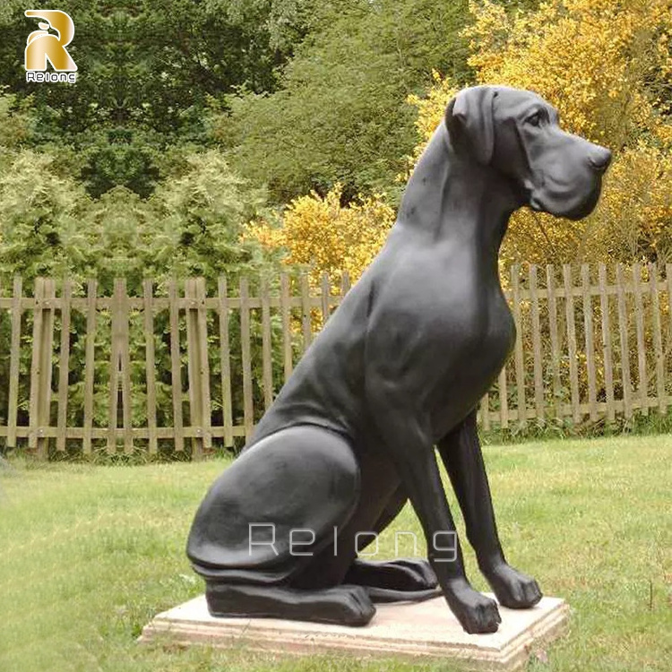 Life Size Outdoor Bronze Great Dane Dog Statue Sculpture for Garden