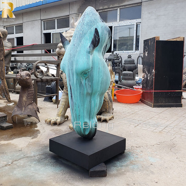 Giant Horse Bust Park Animal Sculpture with Bronze Horse Head Statue for Sale