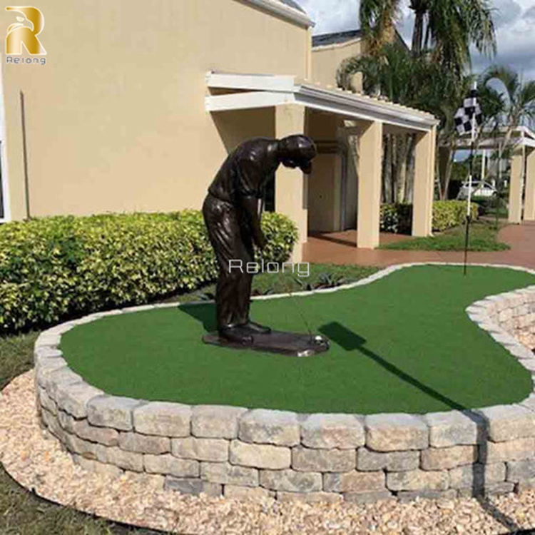 Custom High Quality Bronze Golf Sculptures Life Size Sports Statue for Outdoor