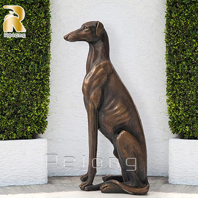 New Design Outdoor Garden Decor Bronze Life Size Greyhound Dog Statue Sculpture for sale