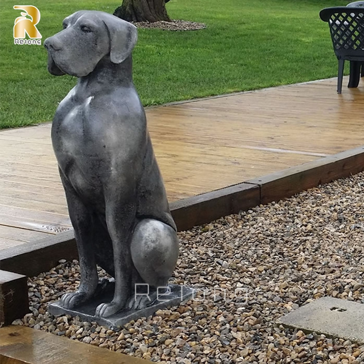 Life Size Outdoor Bronze Great Dane Dog Statue Sculpture for Garden