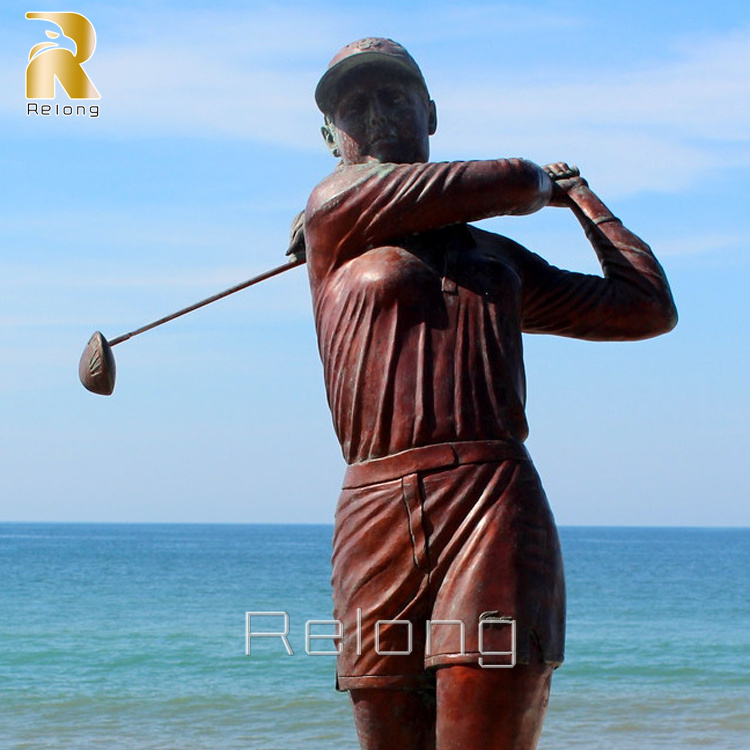 New Design Outdoor Golf Course Decor Bronze Casting Golf Sculpture Statue for Sale