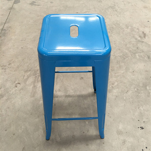 Good quality powder coating chairs blue color bar stools without back