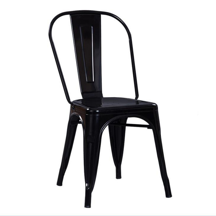 Stackable Silla Chair Cheap Kitchen Black Industrial cafe chairs Metal Dining Chairs