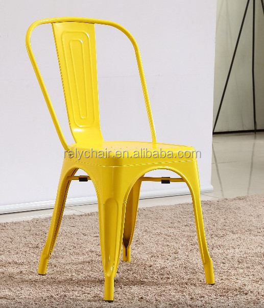 Comfortable home furniture cheap used iron frame dining chairs on sale