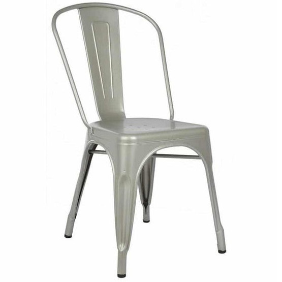 Metal outdoor and indoor furniture retro metal chair modern stainless steel dining chair for canteen and restaurant