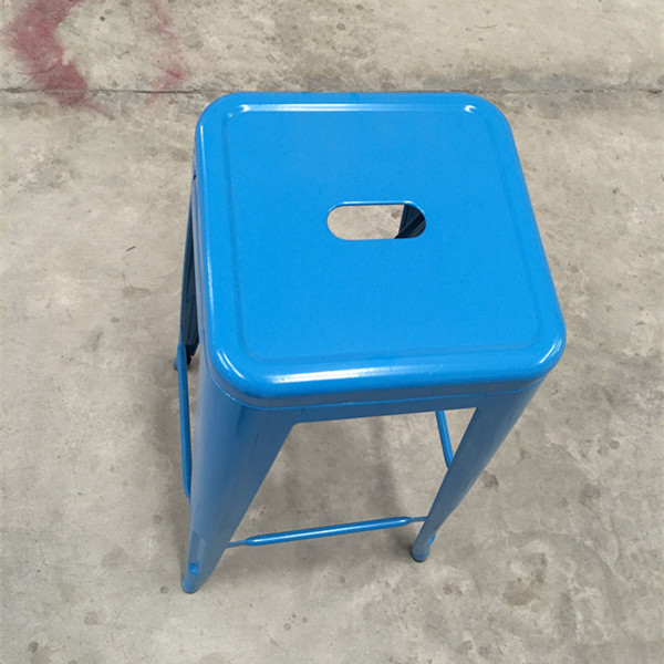 Good quality powder coating chairs blue color bar stools without back