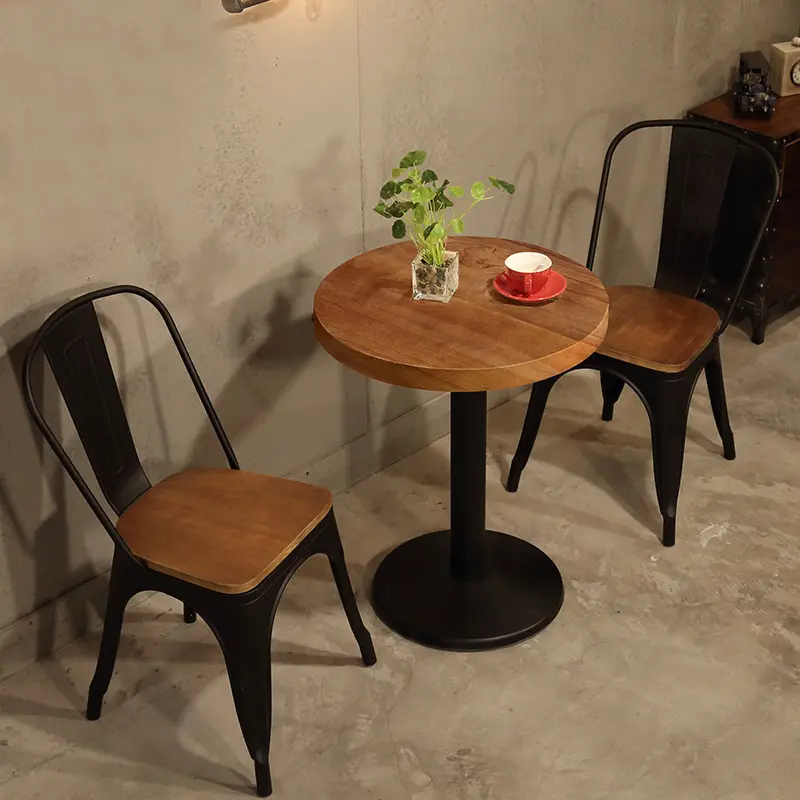 Cheap Wooden Metal Cafe Chairs and Tables Restaurant Chairs Tables for Sale