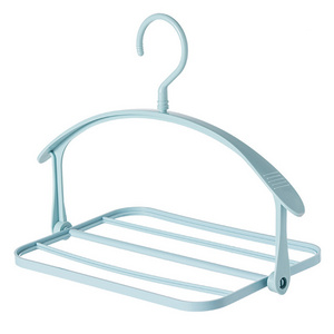 2023 PP Plastic Foldable Multipurpose Flip Clothes Hangers Shoes Pants Quilts Non-slip Clothes Drying Rack