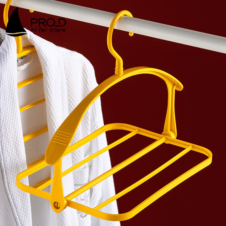 2023 PP Plastic Foldable Multipurpose Flip Clothes Hangers Shoes Pants Quilts Non-slip Clothes Drying Rack